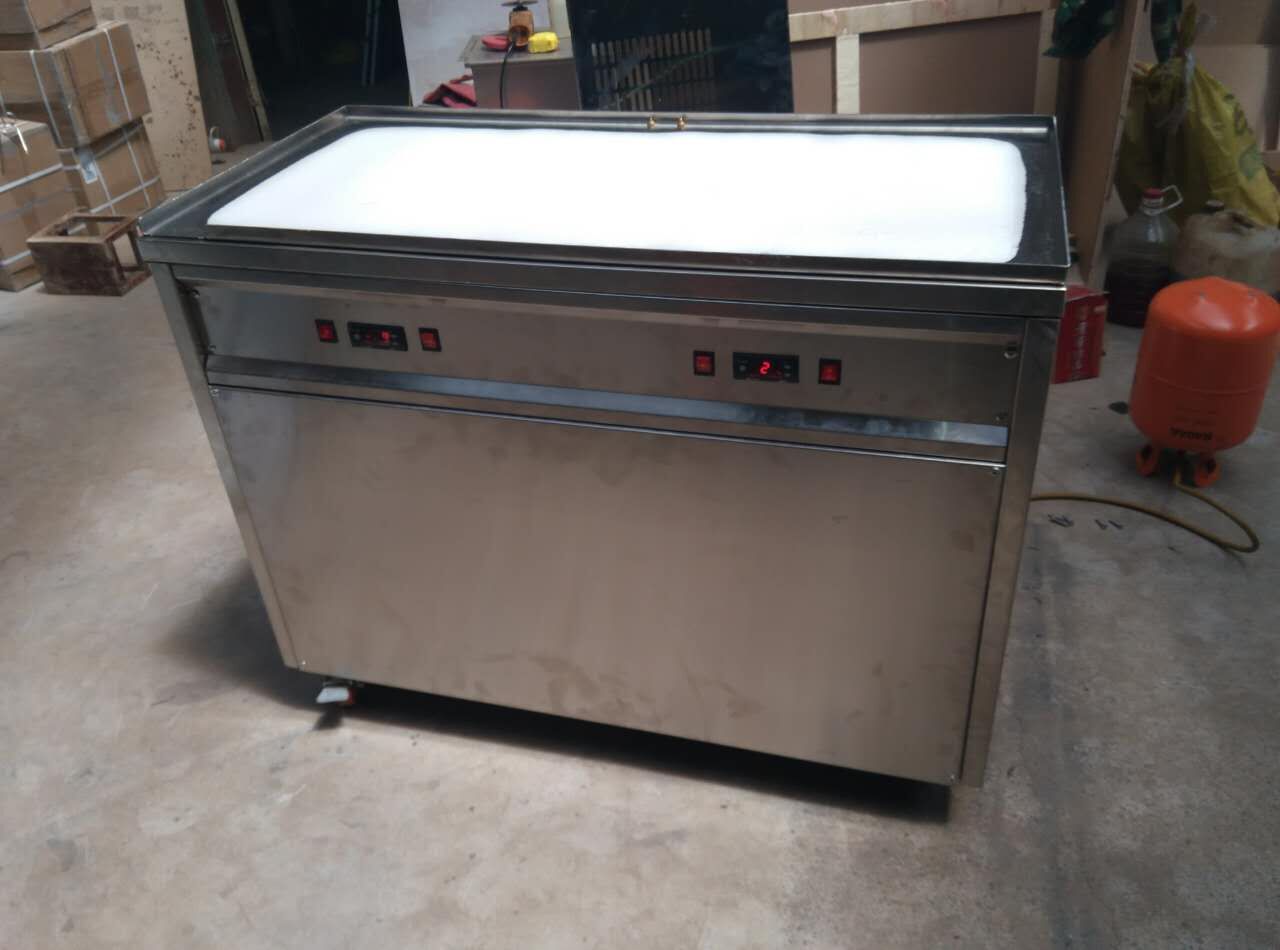 Customized Big Square Pan Fried Ice Cream Machine