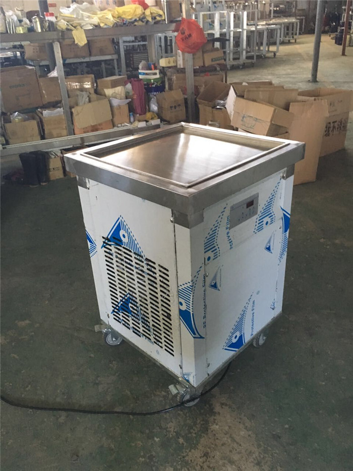 Automatic Single Square Pan 7 Rolls Fried Ice Cream Machine for sale Thailand